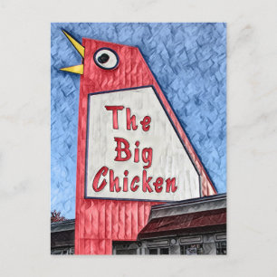 Cartão Postal Marietta Georgia Big Chicken pintando
