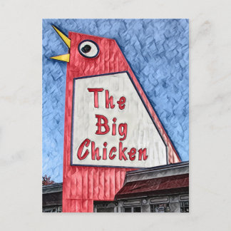 Cartão Postal Marietta Georgia Big Chicken pintando