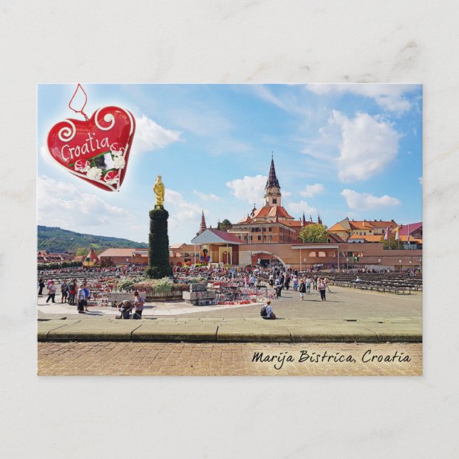 Cartão Postal Marija Bistrica, cartão-postal da cidade da Croáci (Frente)