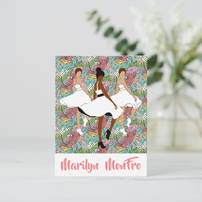 Cartão Postal Marilyn MonFRO Bonito Mulheres Negras (Em pé/Frente)