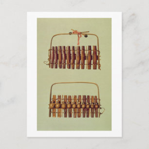 Cartão Postal Marimba, frente e verso, sul-africano, de