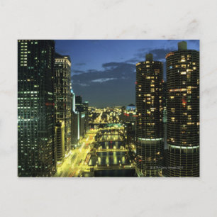 Cartão Postal Marina Towers, Chicago River, Wacker Drive,