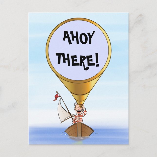 Cartão Postal Marinheiro com saudação do telescópio (Frente)