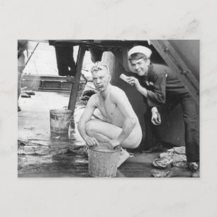 Cartão Postal Marinheiros Lavando 1913