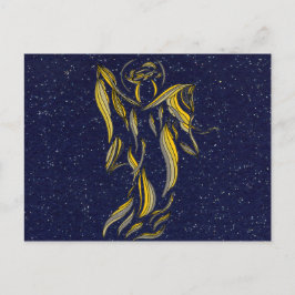 Cartão Postal Marinho Abstrato ouro Faixa Azul