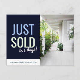 Cartão Postal Marinho azul Acabou de vender o anúncio imobiliári