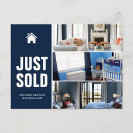 Cartão Postal Marinho azul Acabou de vender o anúncio imobiliári