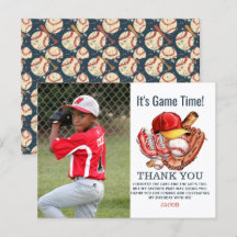 Marinho Azul Aniversário de criança de Baseball - 