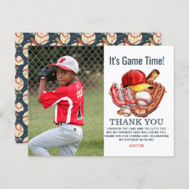 Cartão Postal Marinho Azul Aniversário de criança de Baseball -