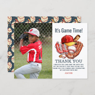 Cartão Postal Marinho Azul Aniversário de criança de Baseball -