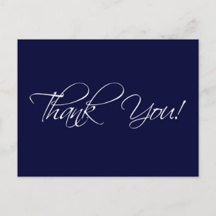 Cartão Postal Marinho Azul Casamento Branco Obrigado Cartões-pos