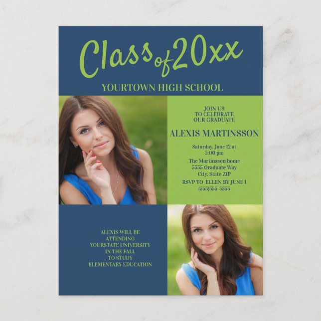 Cartão Postal Marinho Azul, Festa de formatura, Fotografia de Ve (Frente)