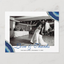 Cartão Postal Marinho Azul Foto De Casamento Obrigado | Agate Ph