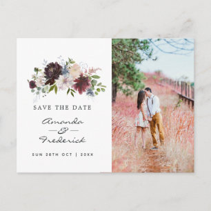 Cartão Postal Marinho Borgonha e Casamento Rosa Esmagado Salvem 
