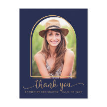 Marinho Chic Blue Dourado Graduação de Foto Obriga