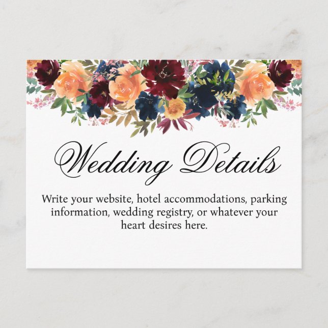 Cartão Postal Marinho de vinho Dourado Burgundy (Frente)