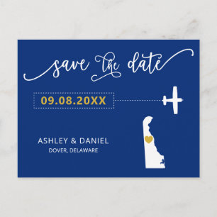 Cartão Postal Marinho Delaware Casamento Salve o Cartão-Postal