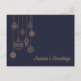 Cartão Postal Marinho e Enfeites de natal Dourados Sasons Sauda
