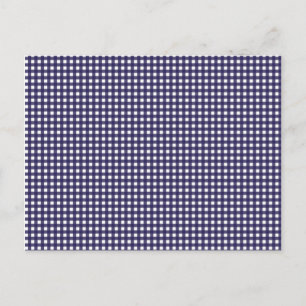 Cartão Postal Marinho e Gingham Branco