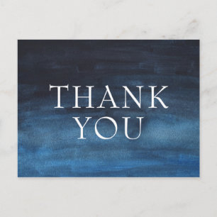 Cartão Postal Marinho Masculino Blue Watercolor Negócios Obriga