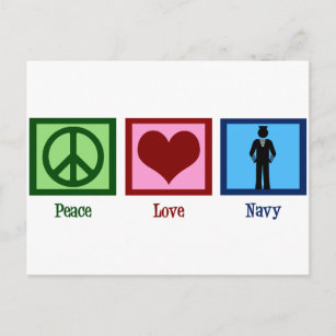 Cartão Postal Marinho Peace Love