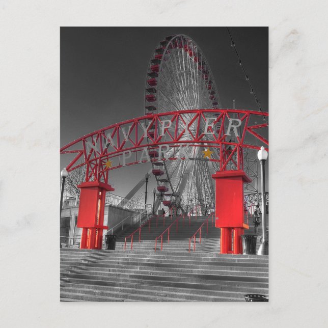 Cartão Postal Marinho Pier, Chicago (Frente)