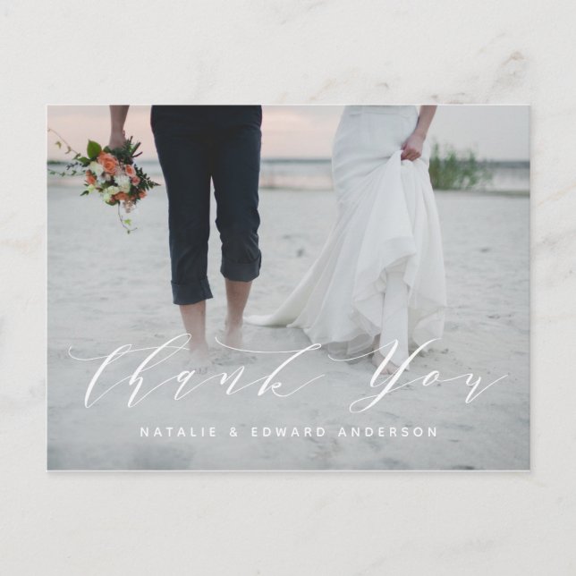 Cartão Postal Marinho pintado + obrigado de foto do script que v (Frente)