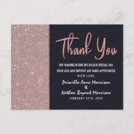 Cartão Postal Marinho Rosa Dourado Bloco de Cores da Glitter Obr