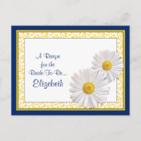 Marinho Shasta Daisy Recipe Card para a noiva
