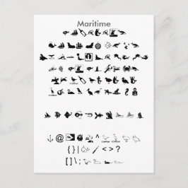 Cartão Postal Maritime - Zazzle Font Sample Sheet com guia