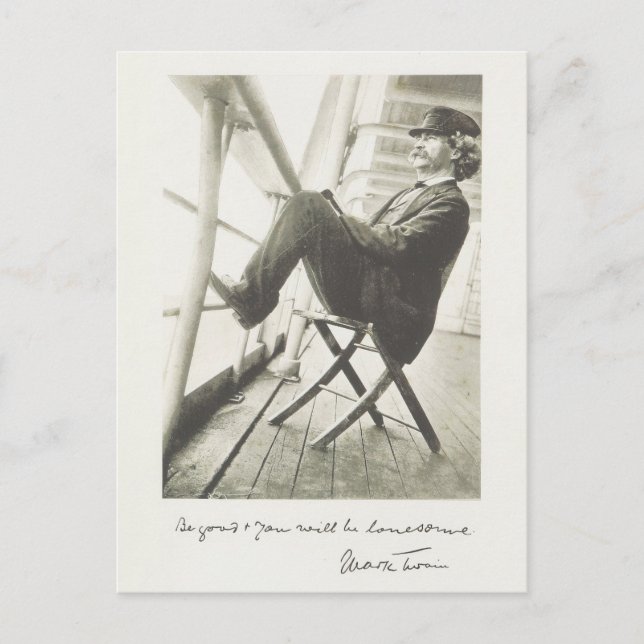 Cartão Postal Mark Twain Cote Literatura Americana Escrita Manus (Frente)