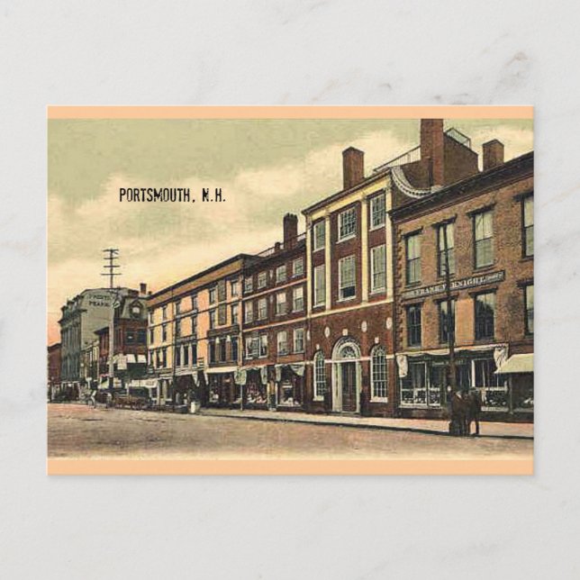 Cartão Postal Market Square, Portsmouth, NH, c1905 (Frente)