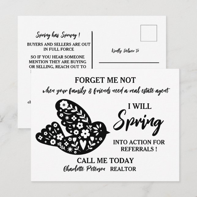 Cartão Postal Marketing de agricultura de referência de Primaver (Frente/Verso)