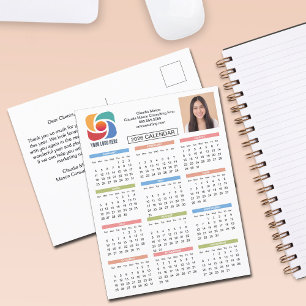 Cartão Postal Marketing de Calendário 2026 para Logotipo Comerci