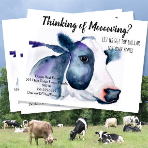 Cartão Postal marketing de imóveis de fazenda de vaca real