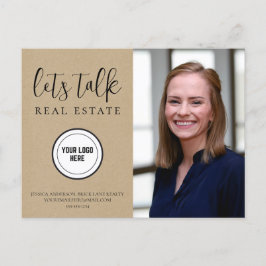 Cartão Postal Marketing de Imóveis de Papel Kraft Profissional