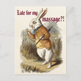Cartão Postal Marketing de Massagem de Coelho Branco Caudível