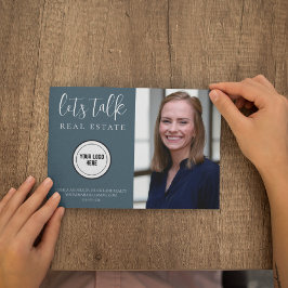 Cartão Postal Marketing Imobiliário Azul Profissional