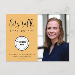 Cartão Postal Marketing Imobiliário Laranja De Queda Neutra
