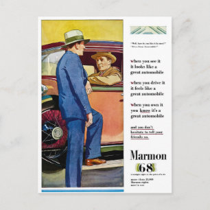 Cartão Postal Marmon 68 - Vintage Automobile Advertisement
