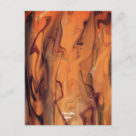 Cartão Postal Mármore Abstrato Marrom Única Liquificado