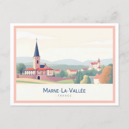 Cartão Postal Marne-La-Vallée França Pastel Viagem