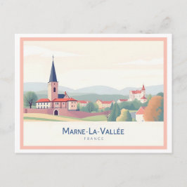 Cartão Postal Marne-La-Vallée França Pastel Viagem
