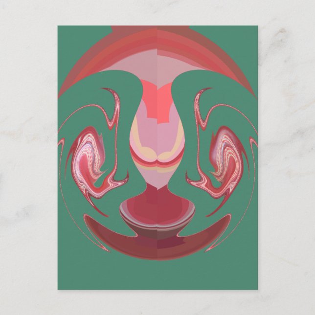 Cartão Postal Maroon Majestade: Radiância Russa Texturizada Afri (Frente)