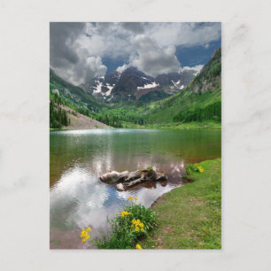Cartão Postal Maroon Peak / Lago em Aspen Colorado
