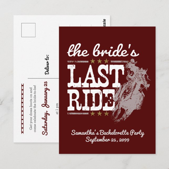 Cartão Postal Maroon The Bride's Last Ride (Frente/Verso)