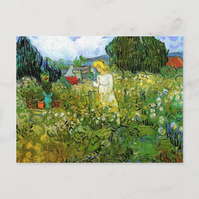 Cartão Postal Marquerite Gachet no Jardim, Vincent van Gogh. (Frente)