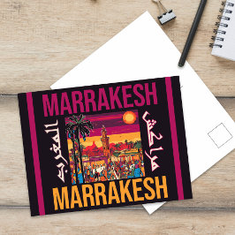 Cartão Postal Marrakech Marrocos Souvenir Viagem de Turismo