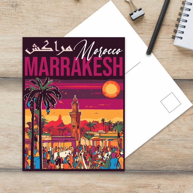 Cartão Postal Marrakech Marrocos Souvenir Viagem de Turismo (Criador carregado)