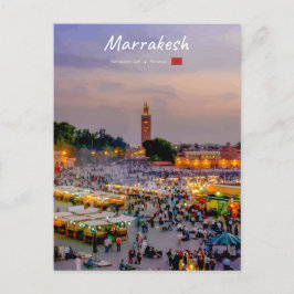 Cartão Postal Marrakesh, Marrocos - Praça Jemaa el Fnaa